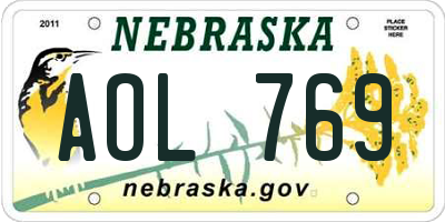 NE license plate AOL769