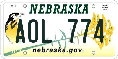 NE license plate AOL774
