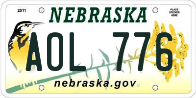 NE license plate AOL776