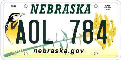 NE license plate AOL784