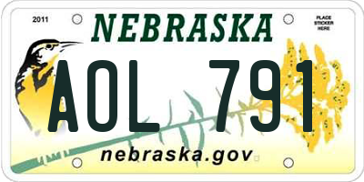 NE license plate AOL791