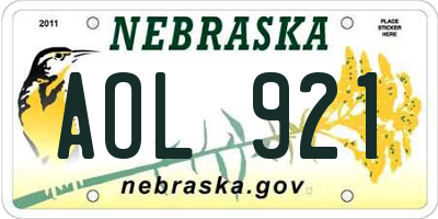 NE license plate AOL921