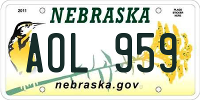 NE license plate AOL959