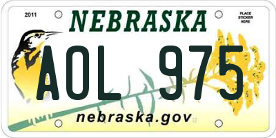 NE license plate AOL975