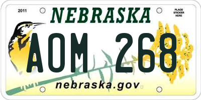 NE license plate AOM268