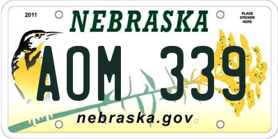 NE license plate AOM339