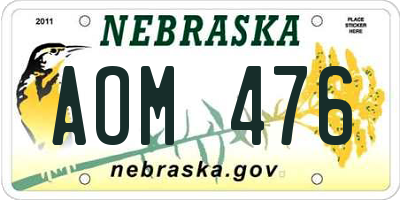 NE license plate AOM476