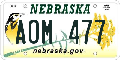NE license plate AOM477