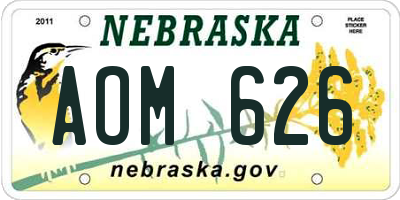 NE license plate AOM626