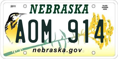 NE license plate AOM914