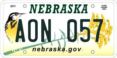 NE license plate AON057