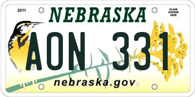 NE license plate AON331