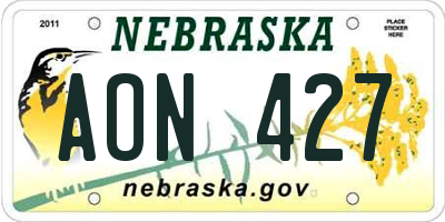 NE license plate AON427
