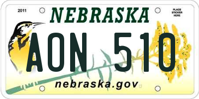 NE license plate AON510