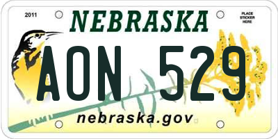 NE license plate AON529