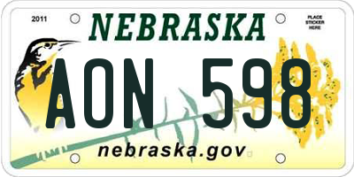 NE license plate AON598