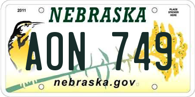 NE license plate AON749