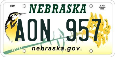 NE license plate AON957