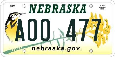 NE license plate AOO477