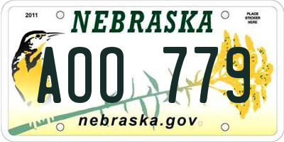 NE license plate AOO779