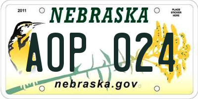 NE license plate AOP024