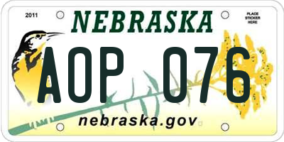 NE license plate AOP076