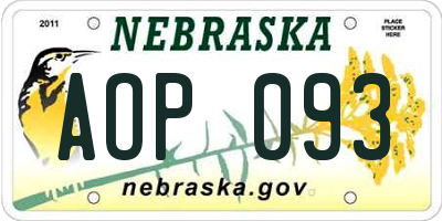 NE license plate AOP093