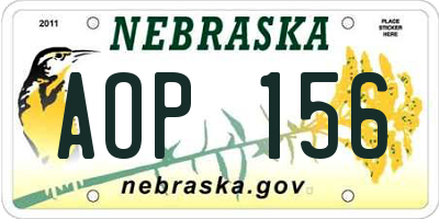 NE license plate AOP156