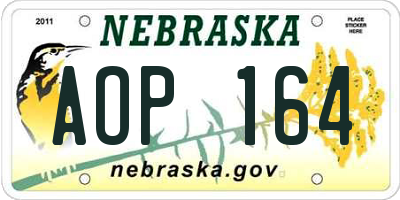 NE license plate AOP164