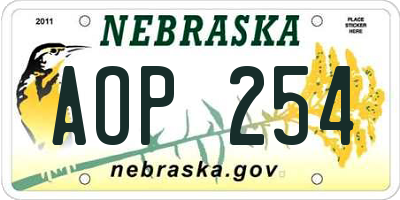 NE license plate AOP254