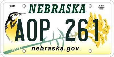 NE license plate AOP261