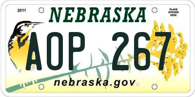 NE license plate AOP267