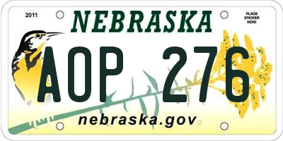 NE license plate AOP276