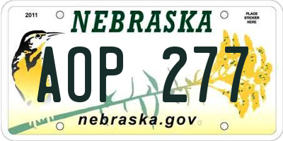 NE license plate AOP277