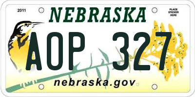 NE license plate AOP327