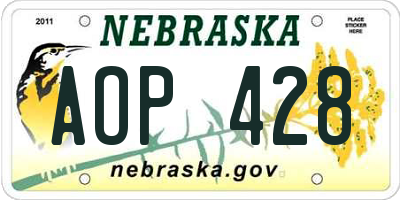 NE license plate AOP428