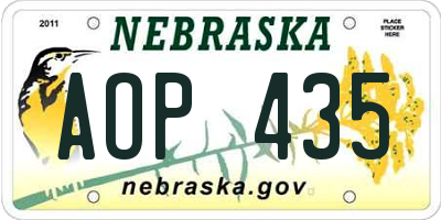NE license plate AOP435