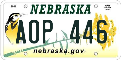 NE license plate AOP446