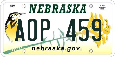 NE license plate AOP459