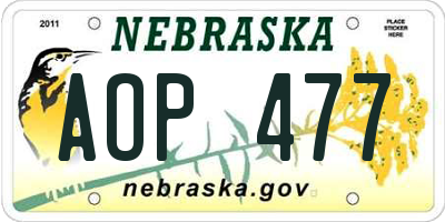 NE license plate AOP477