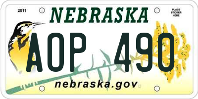 NE license plate AOP490