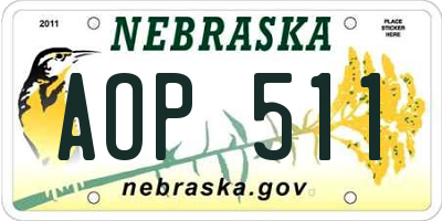 NE license plate AOP511