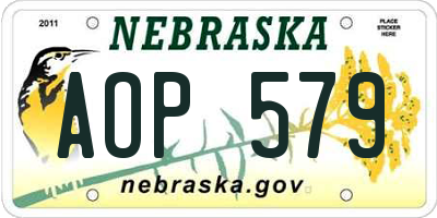 NE license plate AOP579