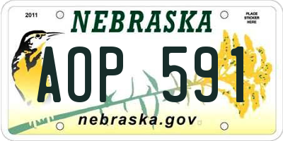 NE license plate AOP591