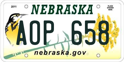 NE license plate AOP658
