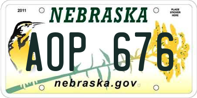 NE license plate AOP676