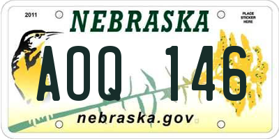 NE license plate AOQ146