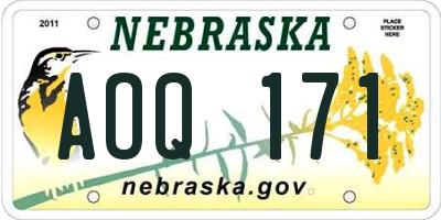 NE license plate AOQ171