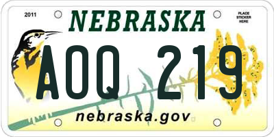 NE license plate AOQ219