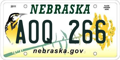 NE license plate AOQ266